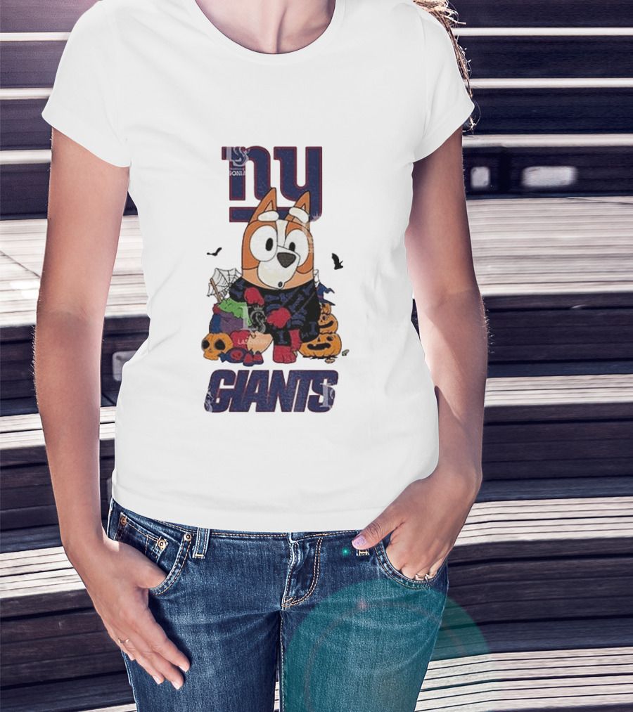 New York Giants Bluey Halloween 2026 Pumpkin Celebration T-Shirt