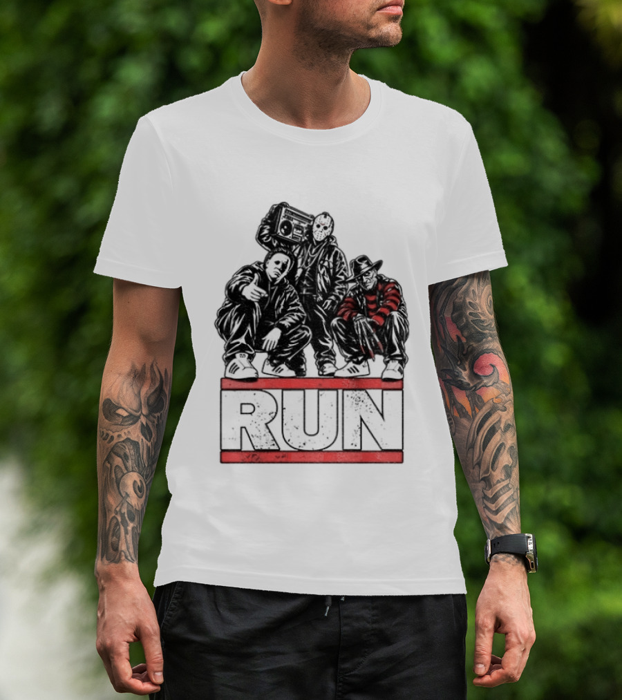 Run Horror Hip Hop Michael Myers Jason Freddy T-Shirt
