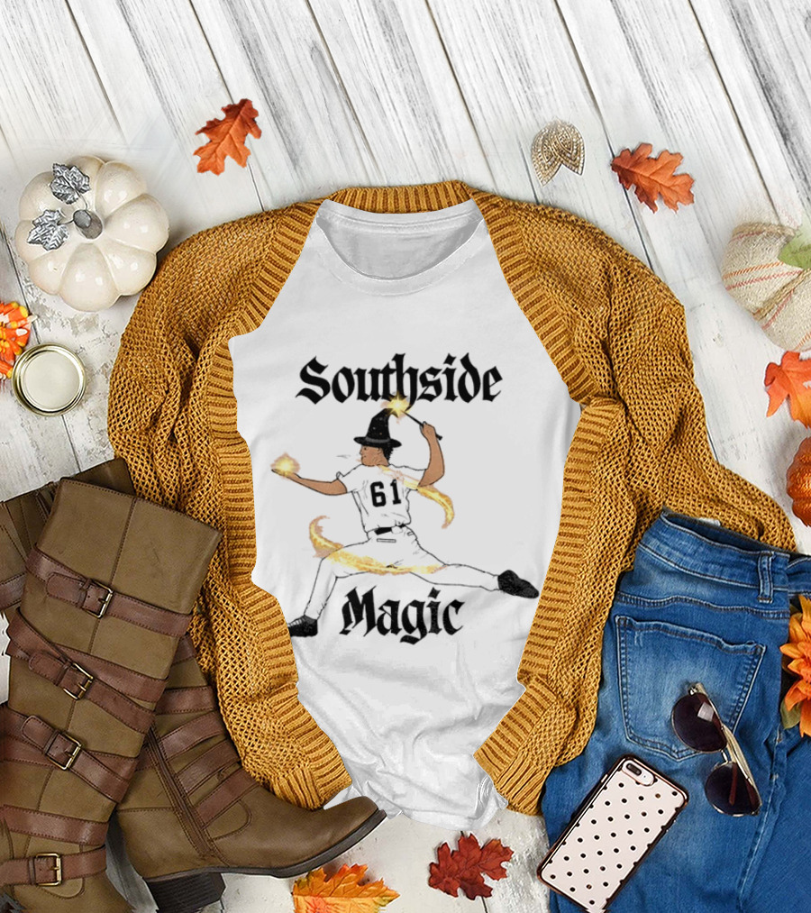 Southside Magic Wizard Baseball Chicago White Sox Postseason 61 Mike Vasil T-Shirt