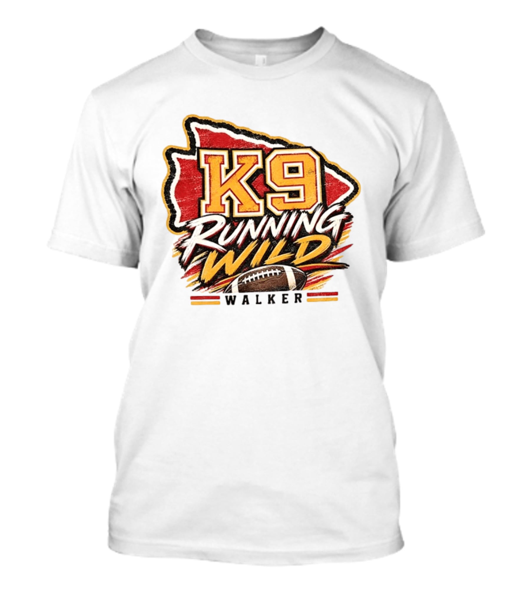Walker K9 Running Wild Football Kansas City Sports Gameday T-Shirt
