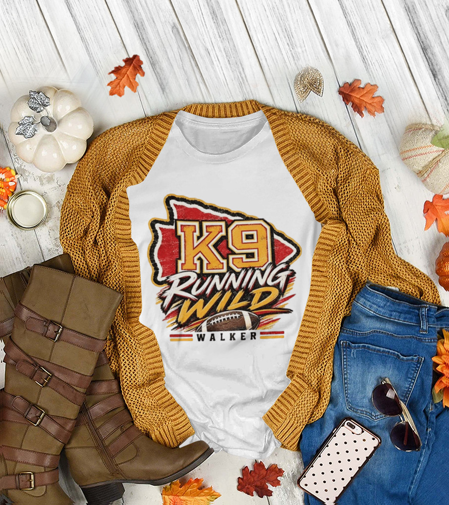 Walker K9 Running Wild Football Kansas City Sports Gameday T-Shirt