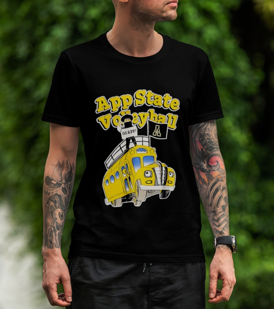 App State Volleyball Go App Mountaineers Bus Adventure T-Shirt