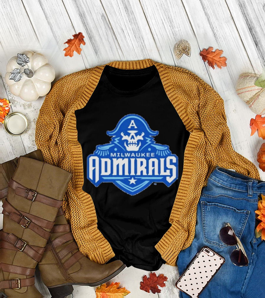 Milwaukee Admirals AHL Hockey Team Spooky Skeleton T-Shirt