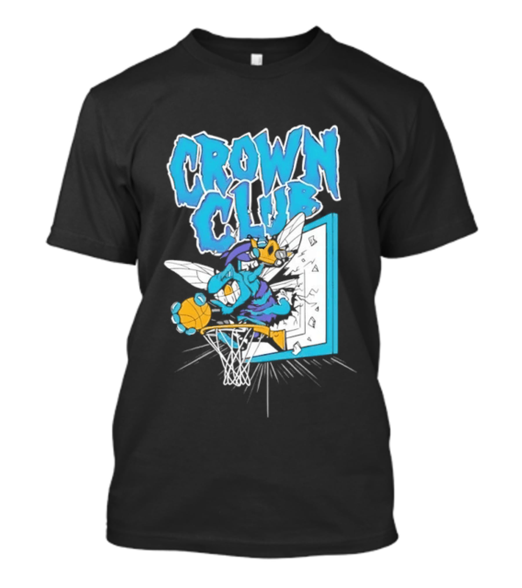 Crown Club Charlotte Hornets Basketball Dunking T-Shirt