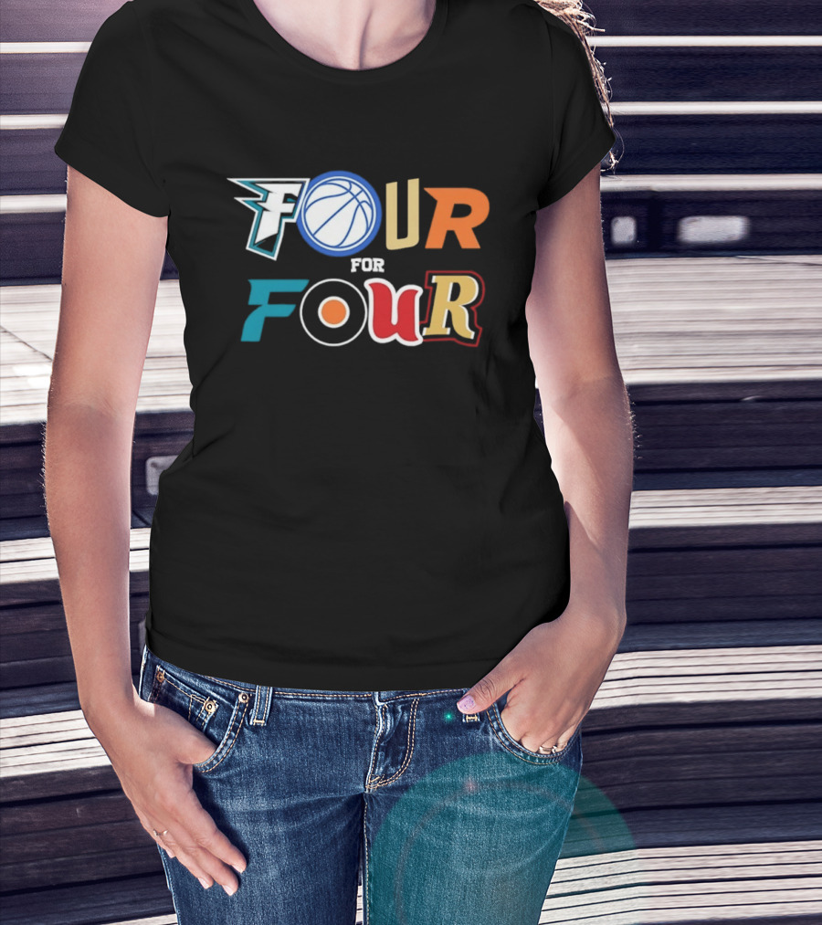 Four For Four Philadelphia Basketball Baseball Hockey Football T-Shirt