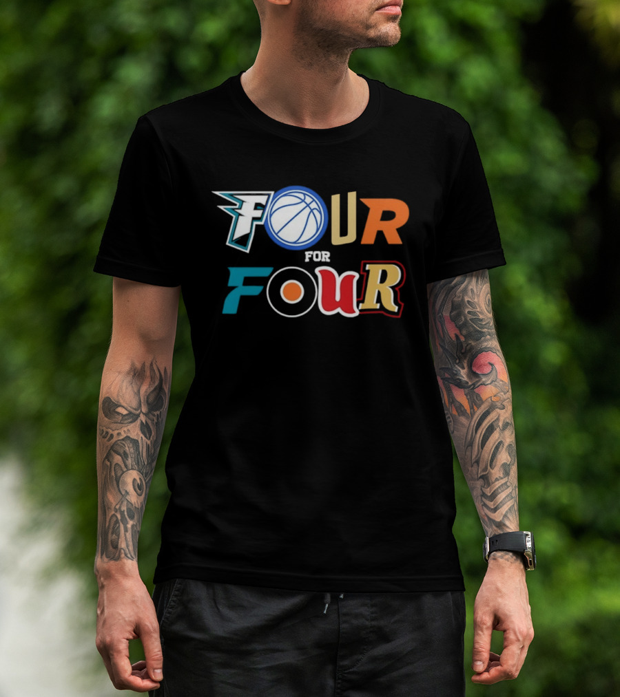 Four For Four Philadelphia Basketball Baseball Hockey Football T-Shirt