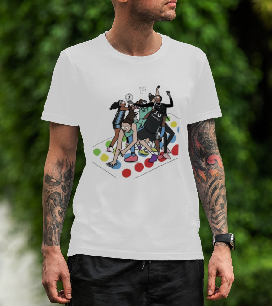 Brooklyn 35 Howard 10 Atlanta Dream Vs NY Liberty Twister Floor Game Competition T-Shirt