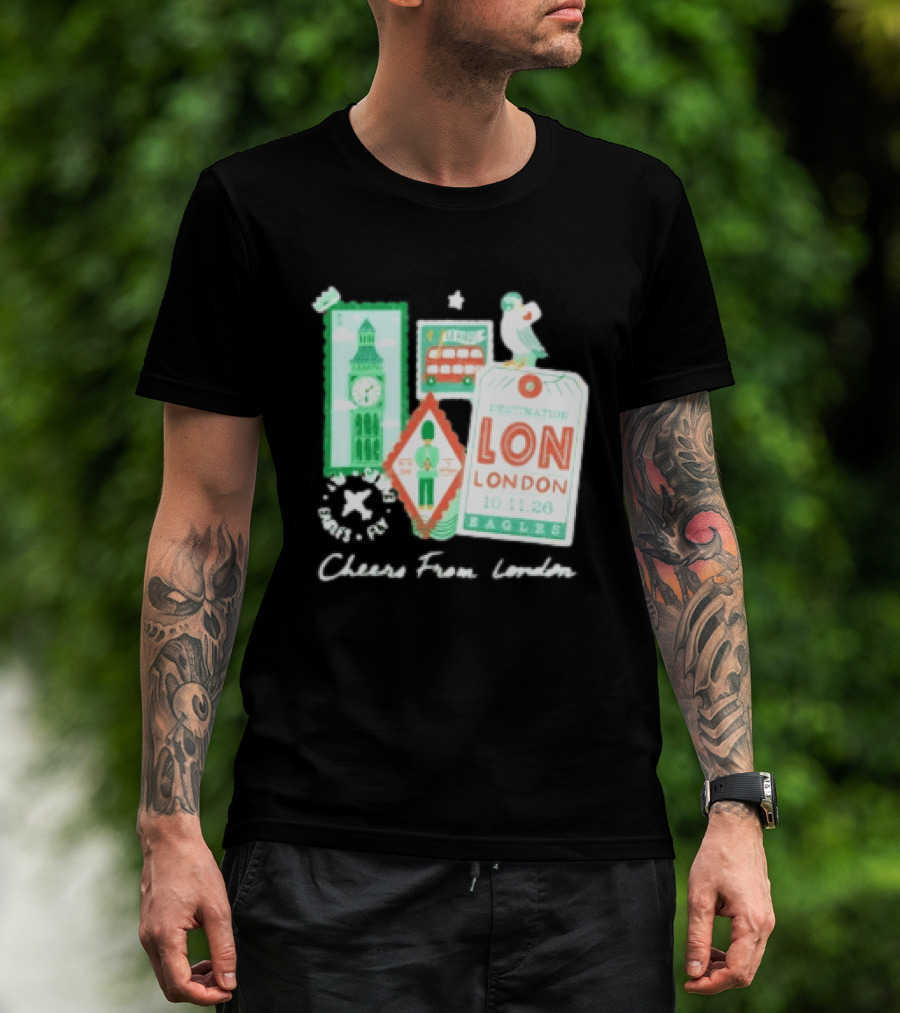 Philadelphia Eagles Destination London 101126 Cheers London T-Shirt
