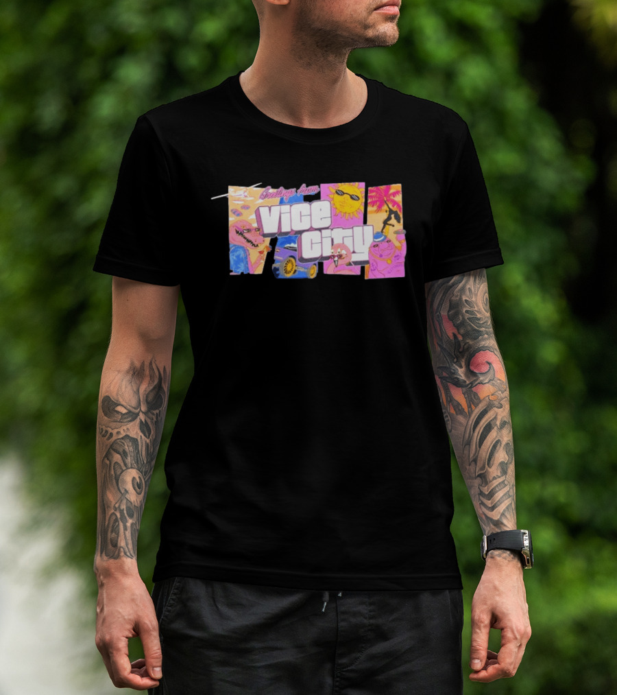 Greetings From Vice City Collage Florida Retro Fun Tropical Vibes T-Shirt