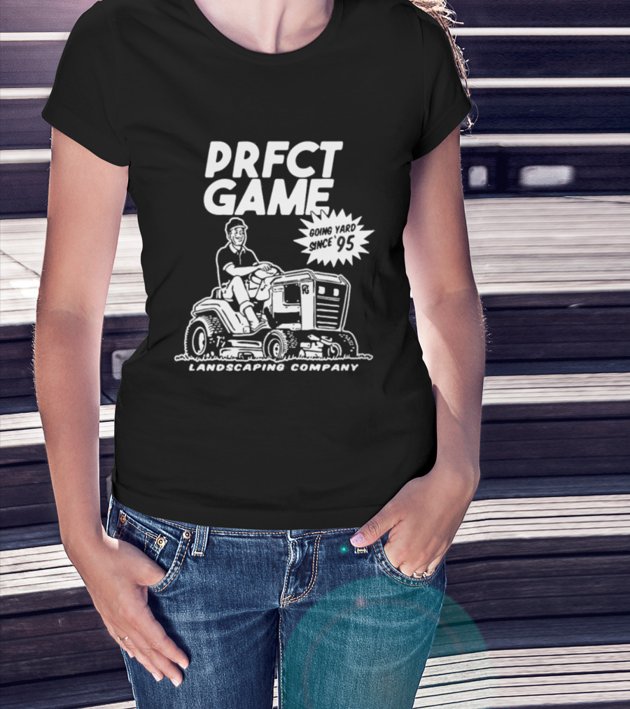 PRFCT Game Landscaping Company Going Yard Since '95 Vintage Mower T-Shirt