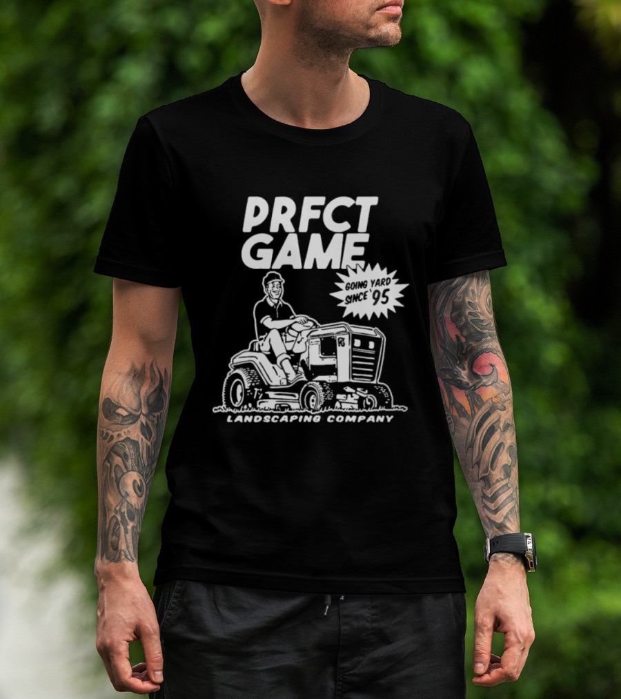 PRFCT Game Landscaping Company Going Yard Since '95 Vintage Mower T-Shirt