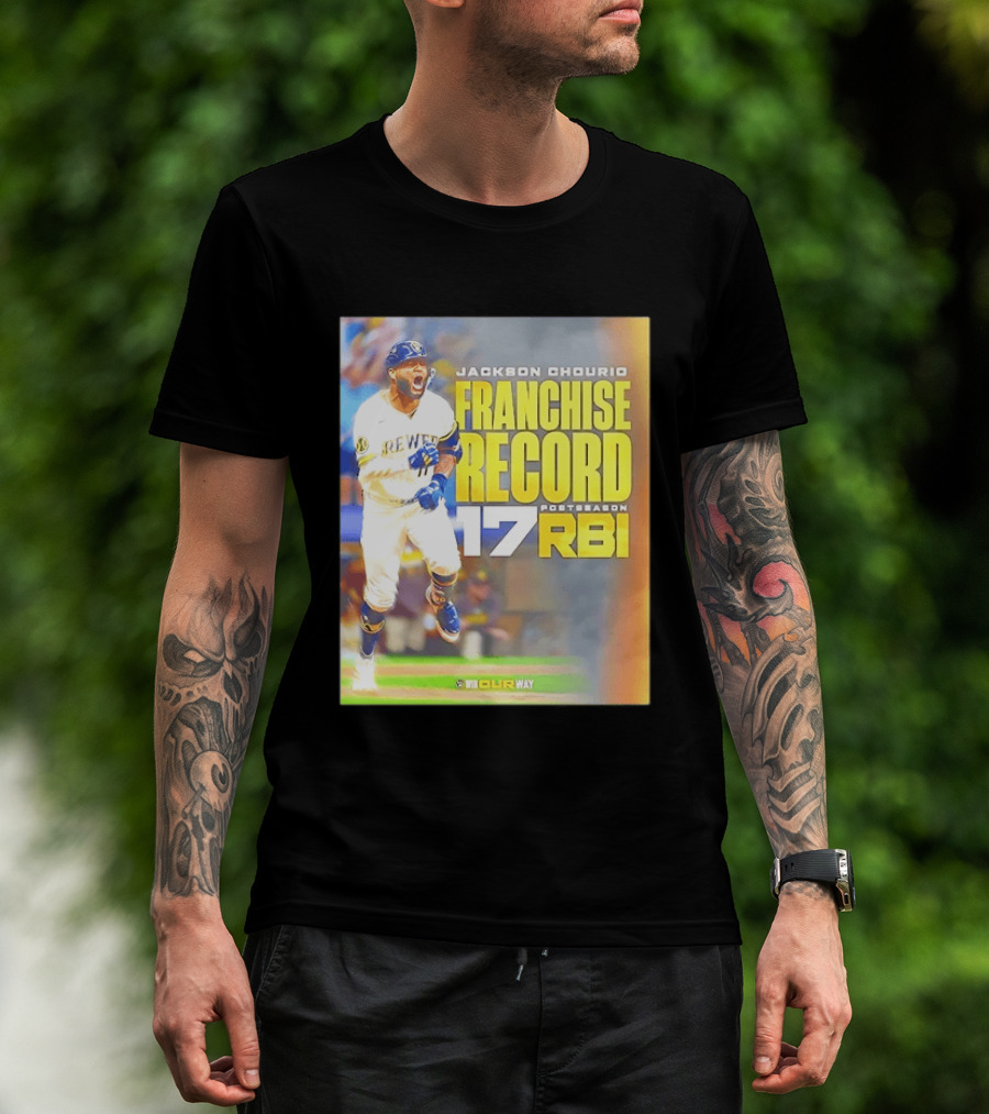 Jackson Chourio Franchise Record 17 RBI Postseason Milwaukee Brewers T-Shirt