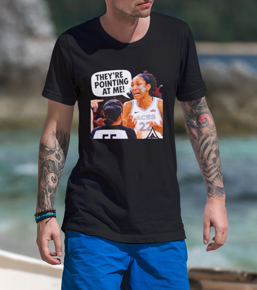 Las Vegas Aces No 22 They're Pointing At Me Meme T-Shirt