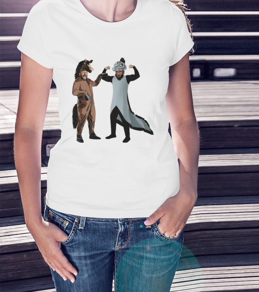 James Harden Joel Embiid Horse And Dinosaur Costumes Basketball Duo T-Shirt