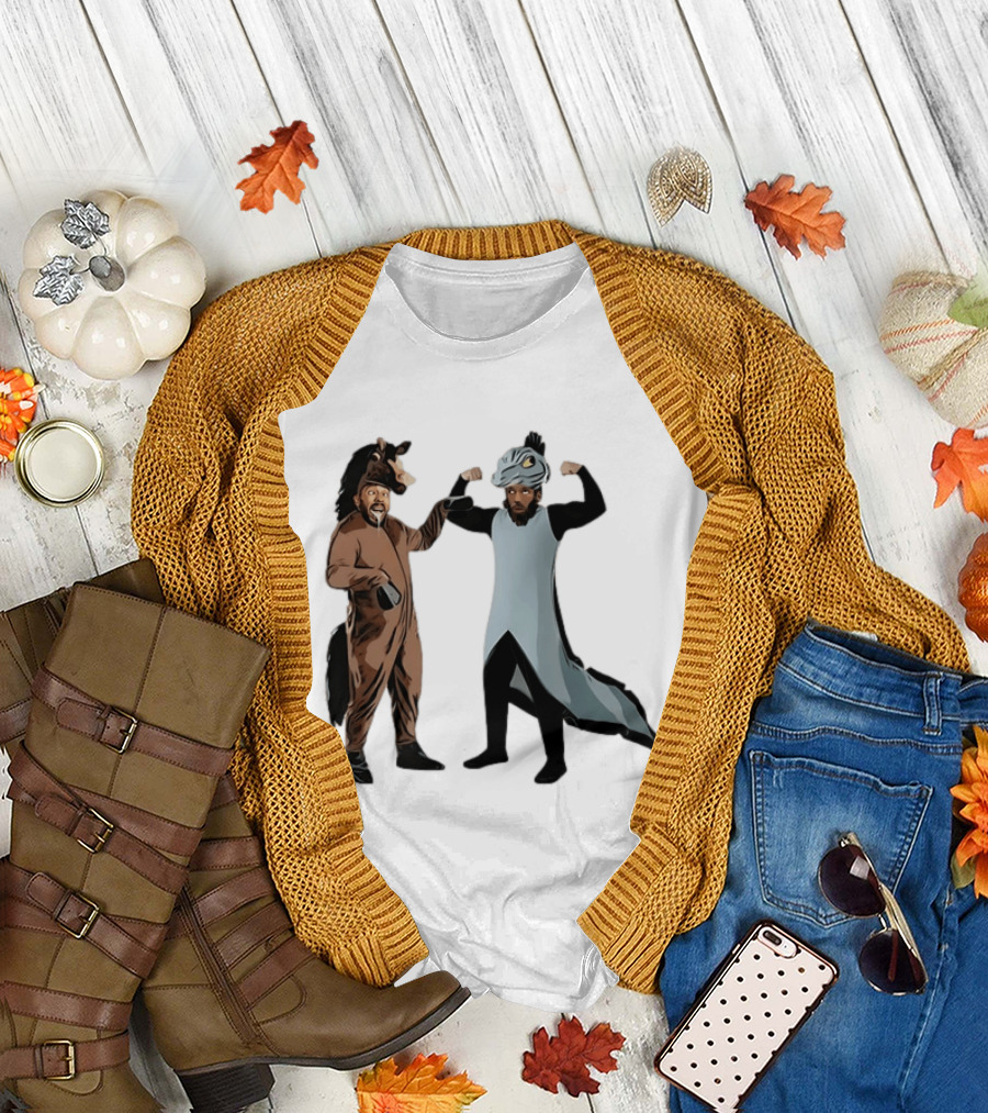 James Harden Joel Embiid Horse And Dinosaur Costumes Basketball Duo T-Shirt