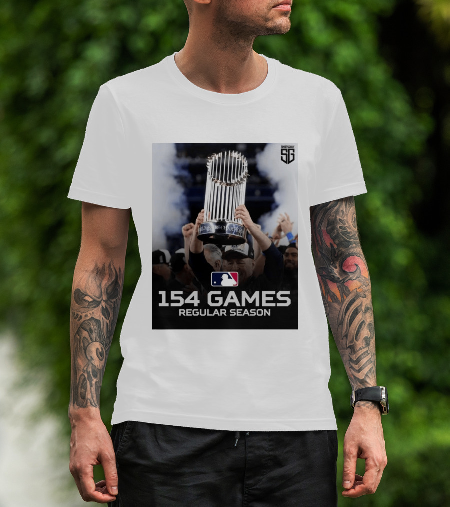 MLB 154 Games Regular Season World Series Champions Trophy T-Shirt