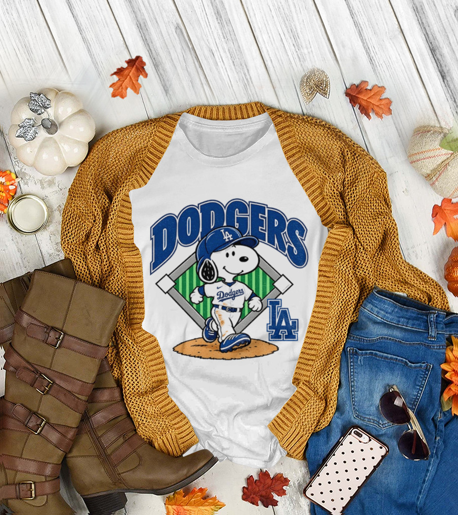 Snoopy Baseball Los Angeles Dodgers MLB Take October T-Shirt