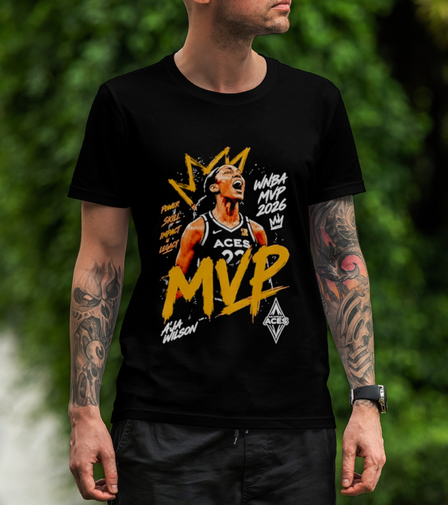 A'ja Wilson Las Vegas Aces MVP WNBA 2026 Power Skill Impact Legacy T-Shirt
