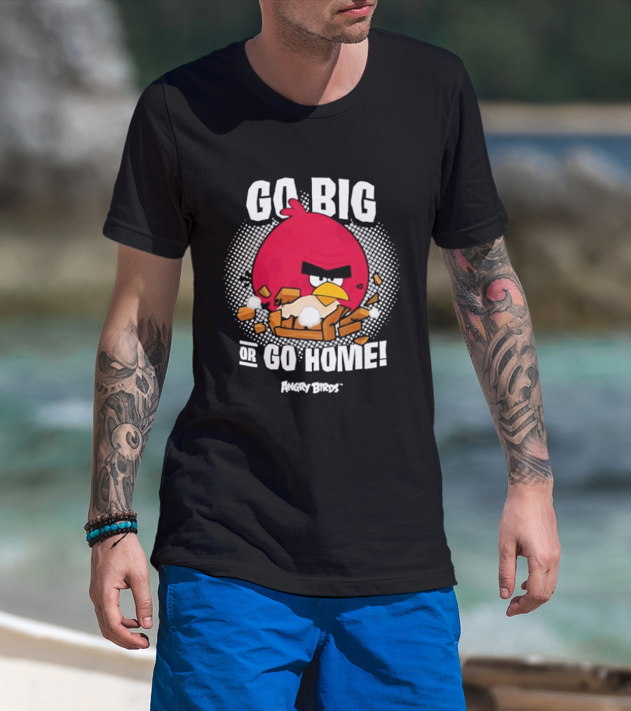 Angry Birds Go Big Or Go Home Red Bird Gaming T-Shirt