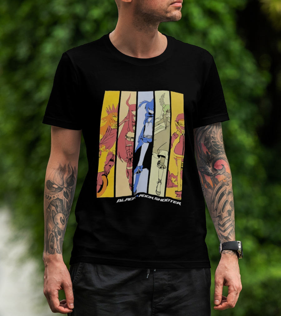 Black Rock Shooter Anime Characters Panel T-Shirt