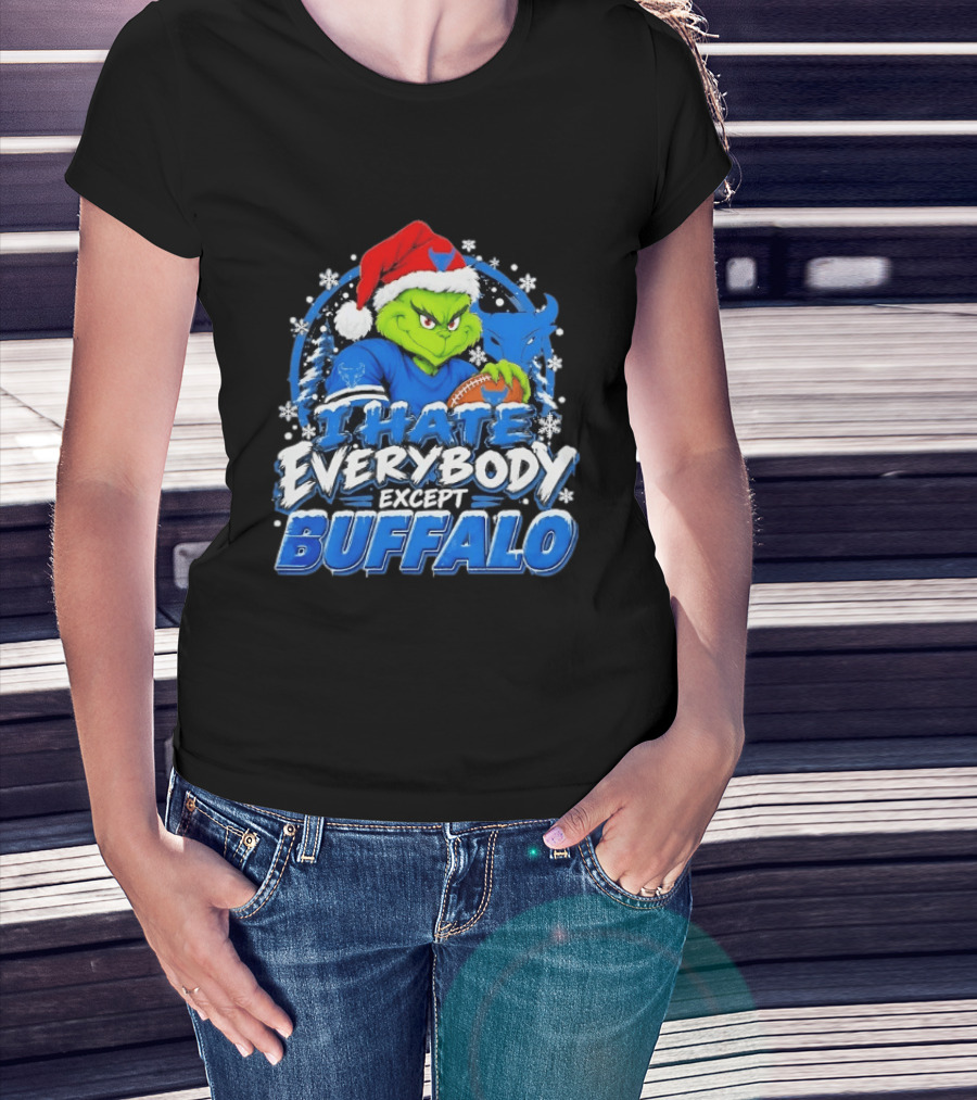 I Hate Everybody Except Buffalo Grinch X Buffalo Bulls Christmas 2026 T-Shirt