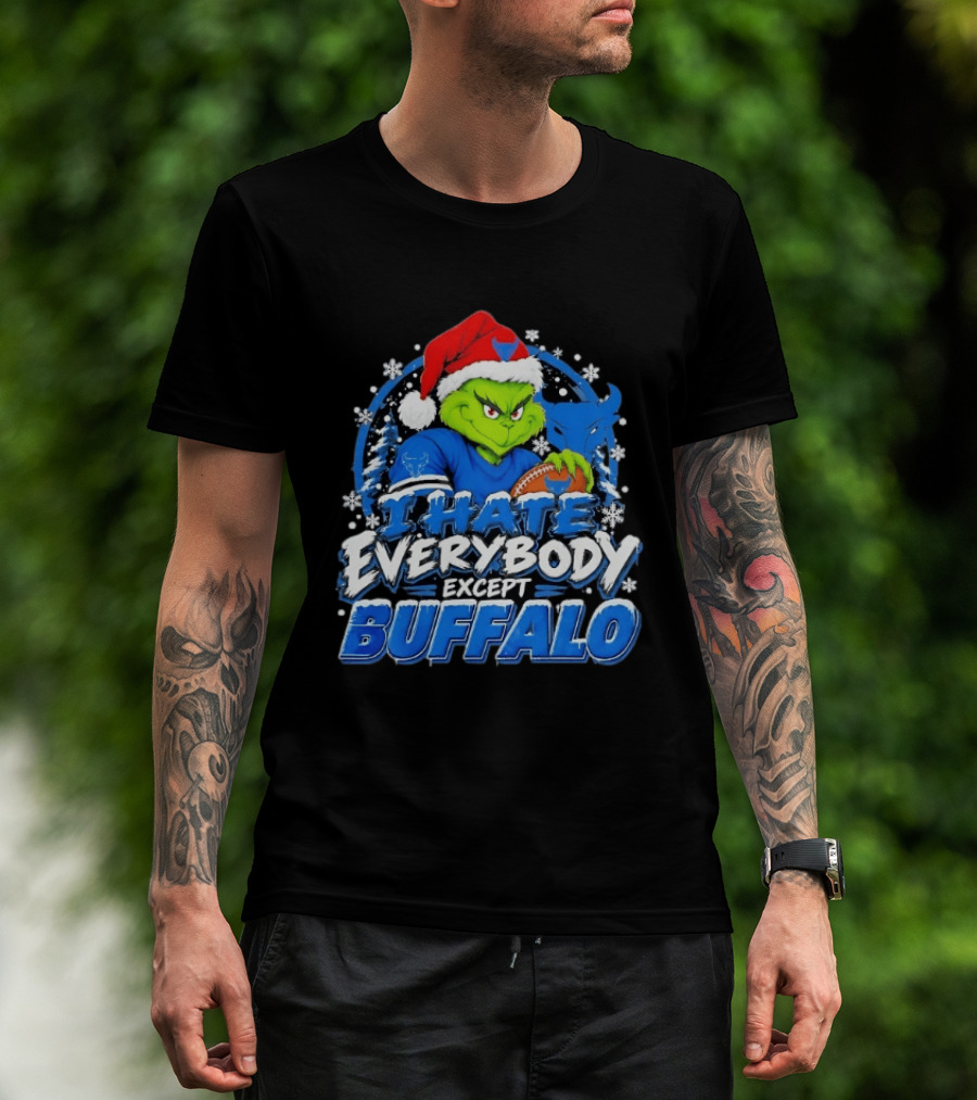 I Hate Everybody Except Buffalo Grinch X Buffalo Bulls Christmas 2026 T-Shirt