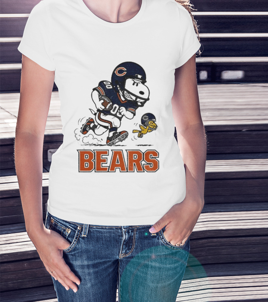 Chicago Bears Snoopy And Woodstock Football Team Fan T-Shirt