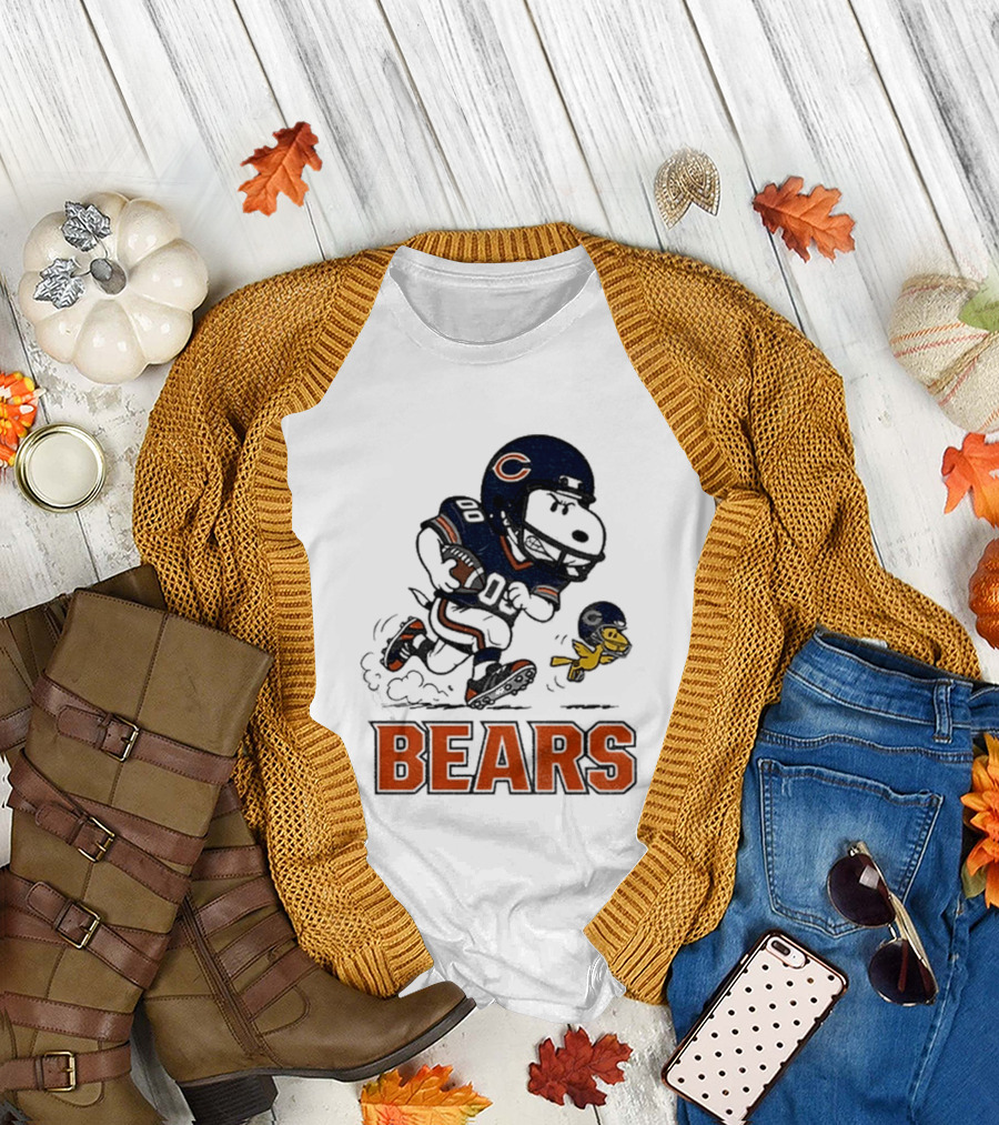 Chicago Bears Snoopy And Woodstock Football Team Fan T-Shirt