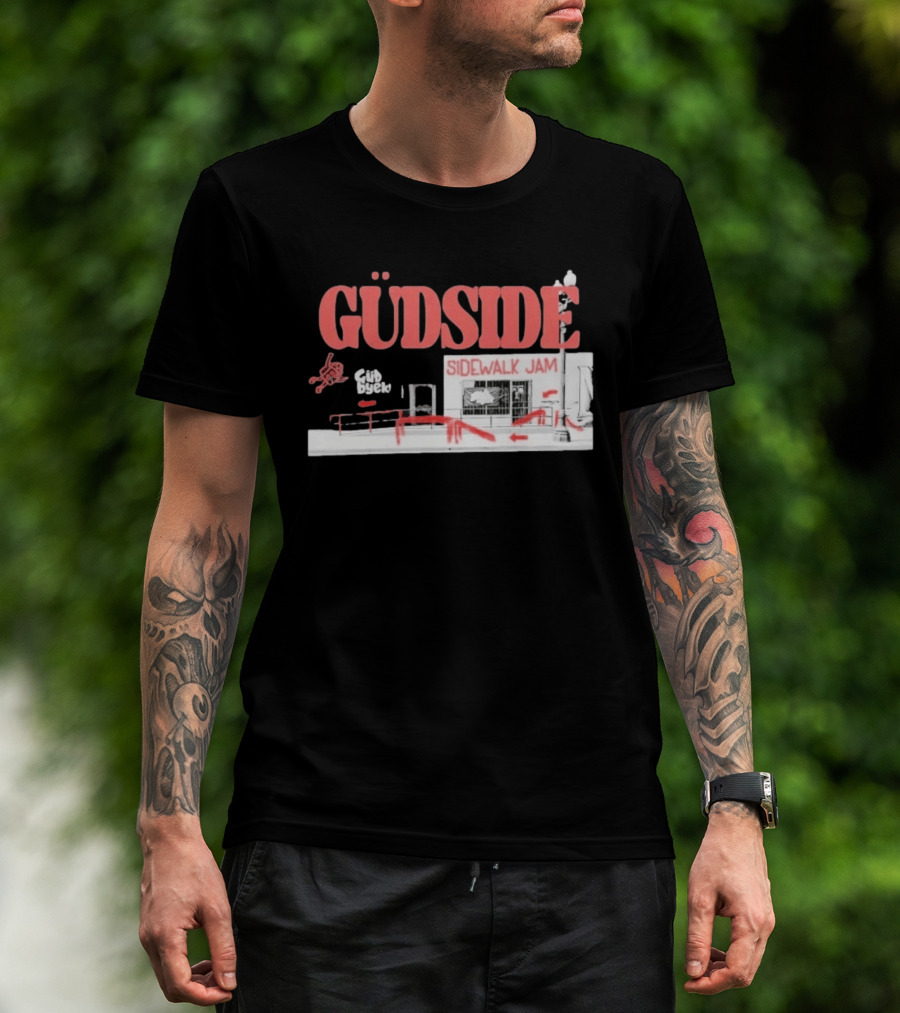 Güdside Sidewalk Jam Güd Byek Skateboard Street T-Shirt