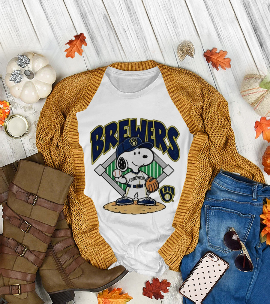 Brewers Snoopy Baseball Take October Milwaukee MLB T-Shirt