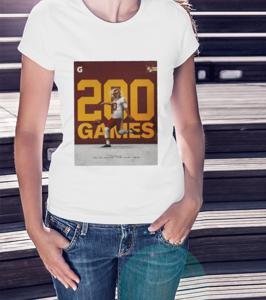 200 Games Tress Way 200 Games Club Washington Commanders T-Shirt