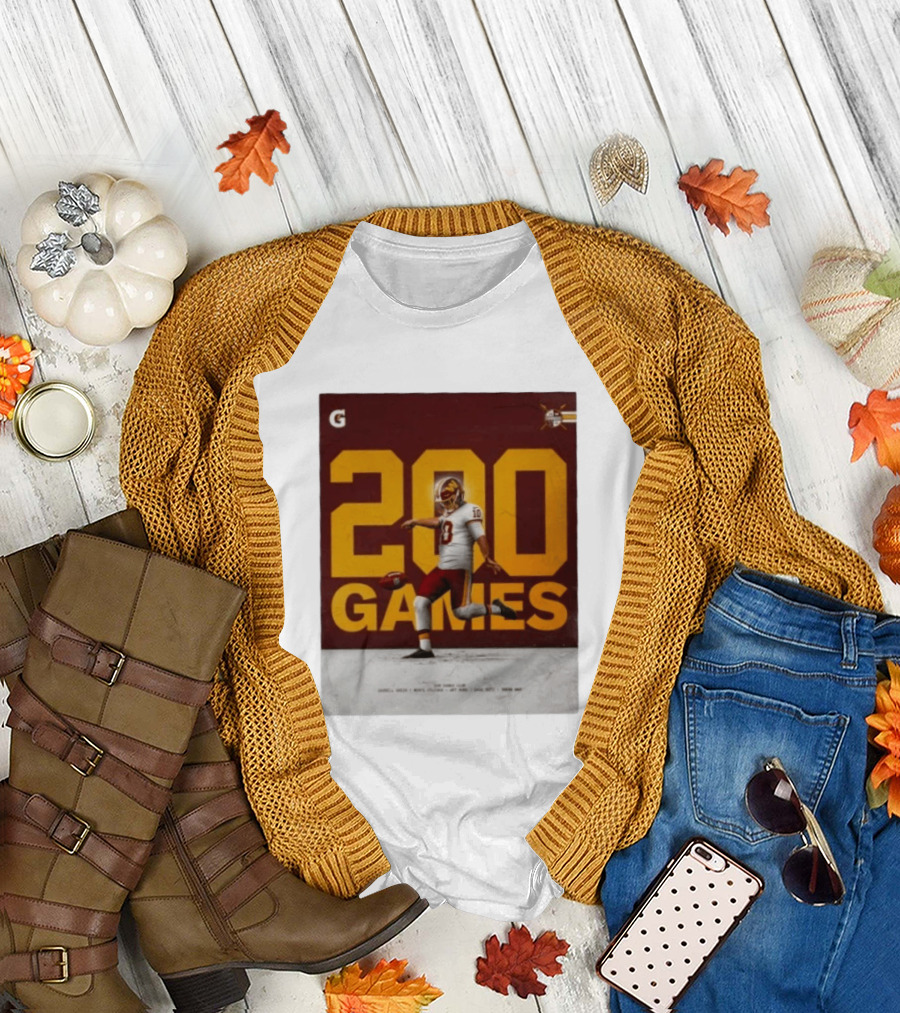 200 Games Tress Way 200 Games Club Washington Commanders T-Shirt