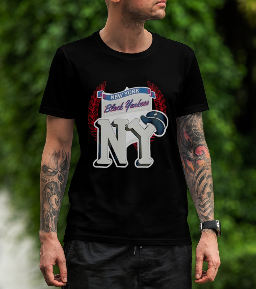 New York Black Yankees NY Negro Leagues History Emblem With Cap T-Shirt