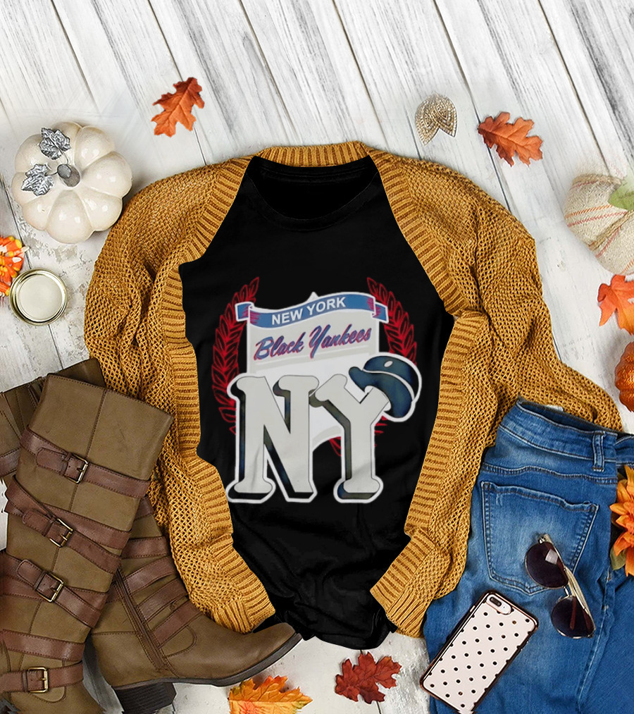 New York Black Yankees NY Negro Leagues History Emblem With Cap T-Shirt