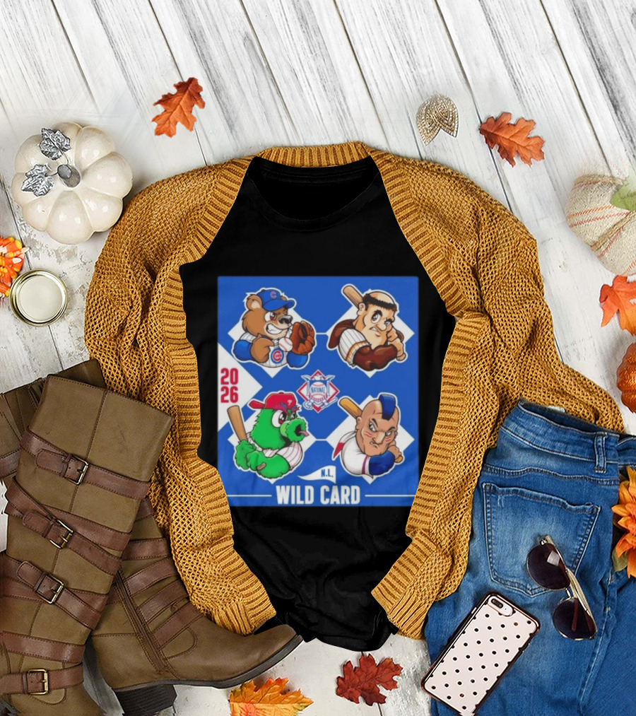2026 National League Wild Card Cubs Phillies Padres Mets Collage T-Shirt