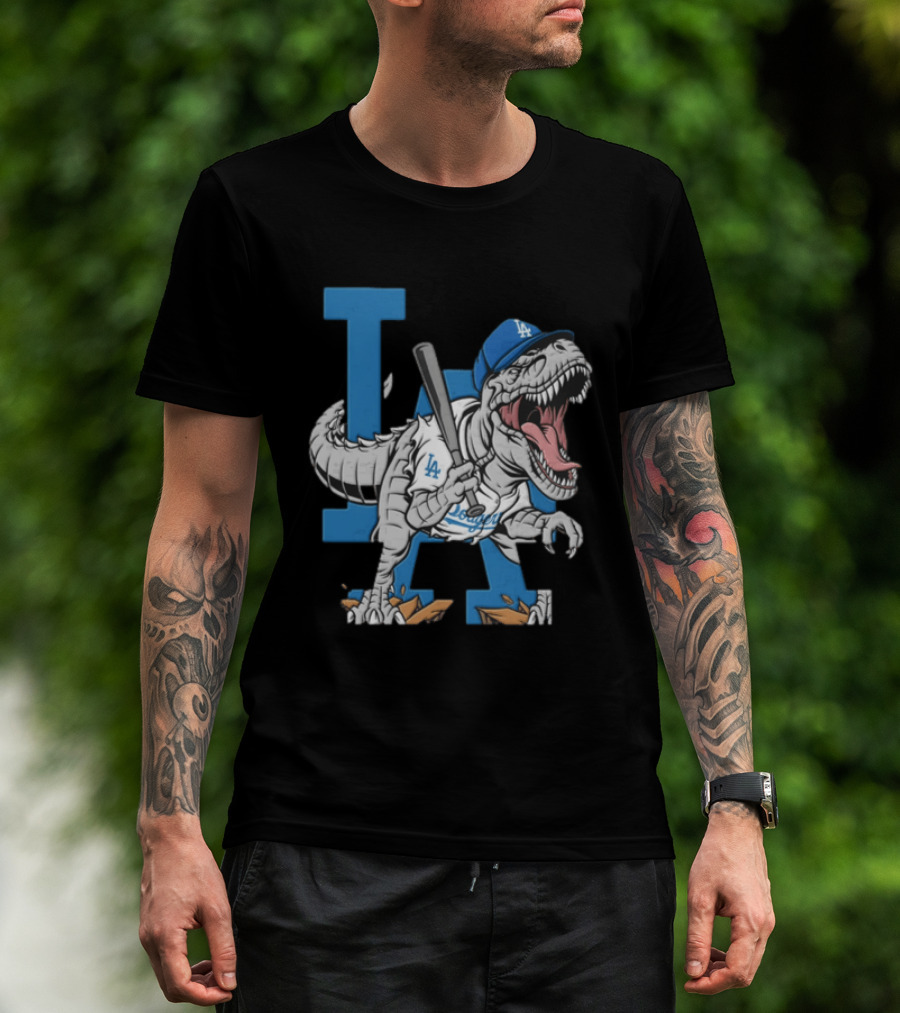 Los Angeles Dodgers Dinosaur Collaboration With LA Baseball Team T-Shirt