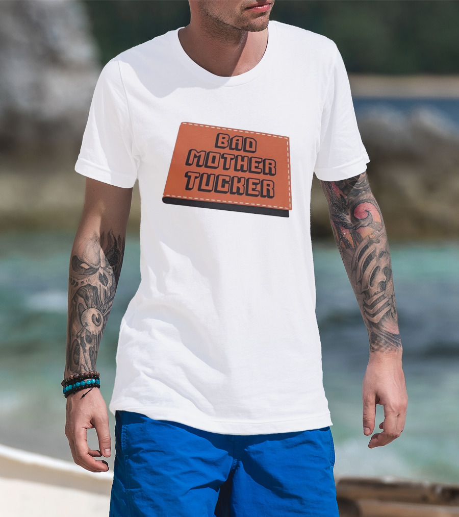 Bad Mother Tucker Bold Black Lettering Orange T-Shirt