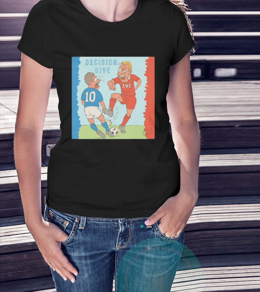 Decision Dive JVC Arsenal Football Cartoon Vintage Rivalry T-Shirt