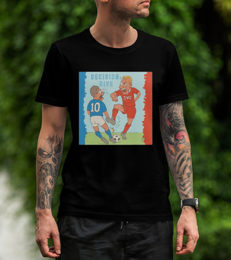 Decision Dive JVC Arsenal Football Cartoon Vintage Rivalry T-Shirt