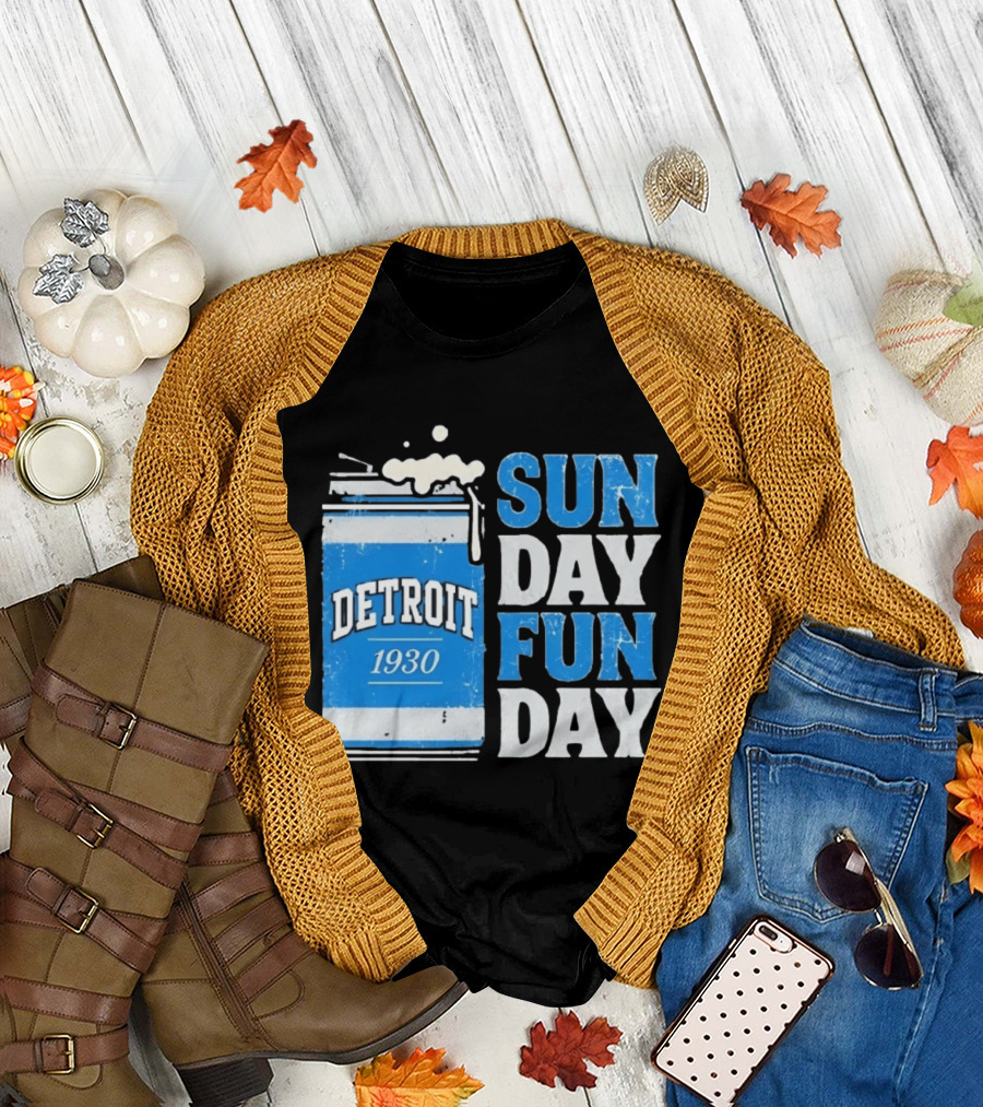 Detroit 1930 Beer Can Sun Day Fun Day Distressed T-Shirt