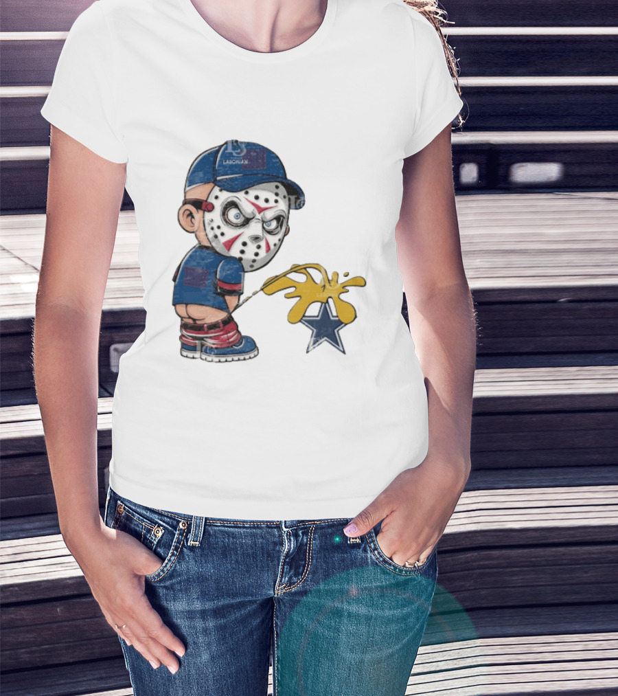 New York Giants Jason Voorhees Piss On Dallas Cowboys T-Shirt