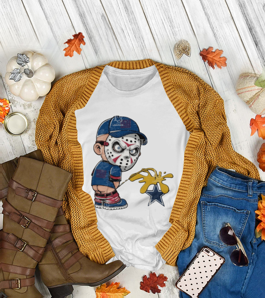 New York Giants Jason Voorhees Piss On Dallas Cowboys T-Shirt
