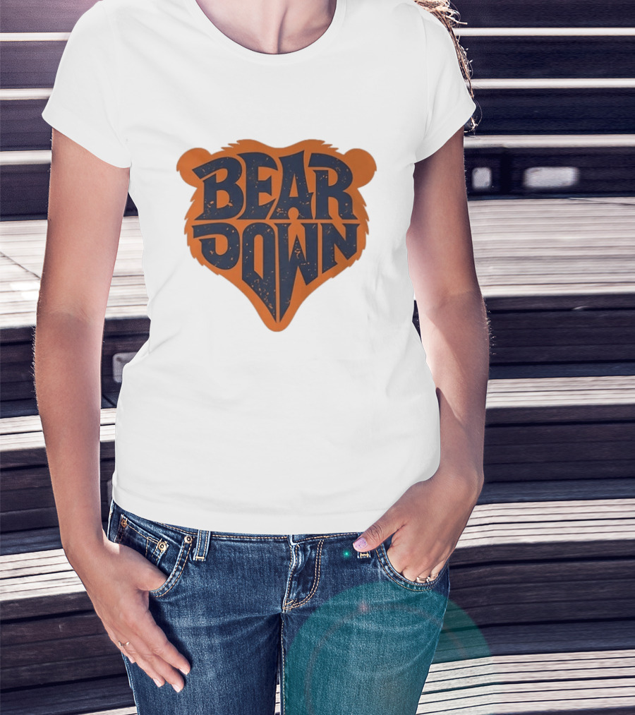 Chicago Bears Bear Down Distressed Vintage Sports Fan T-Shirt