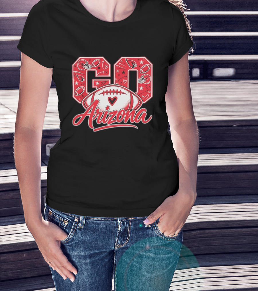 Arizona Cardinals Football Heart Go Fan Spirit T-Shirt