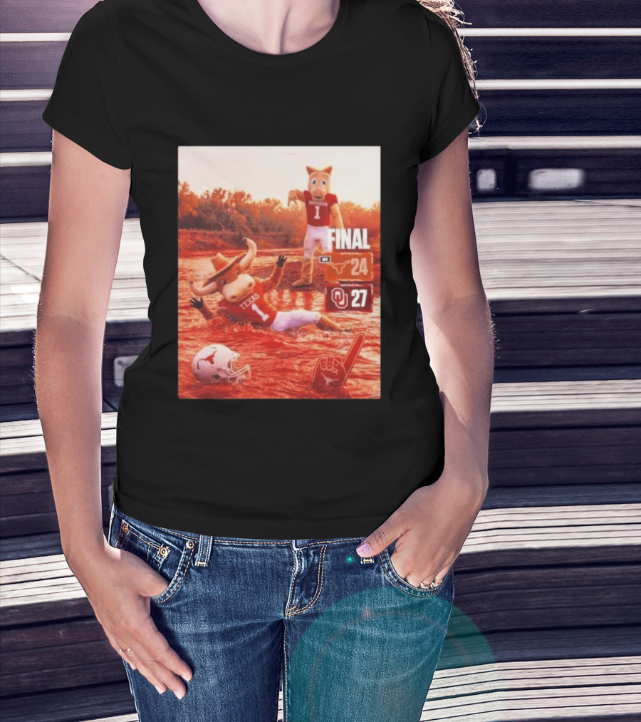 Texas Vs Oklahoma Final Score Longhorns 24 Sooners 27 T-Shirt