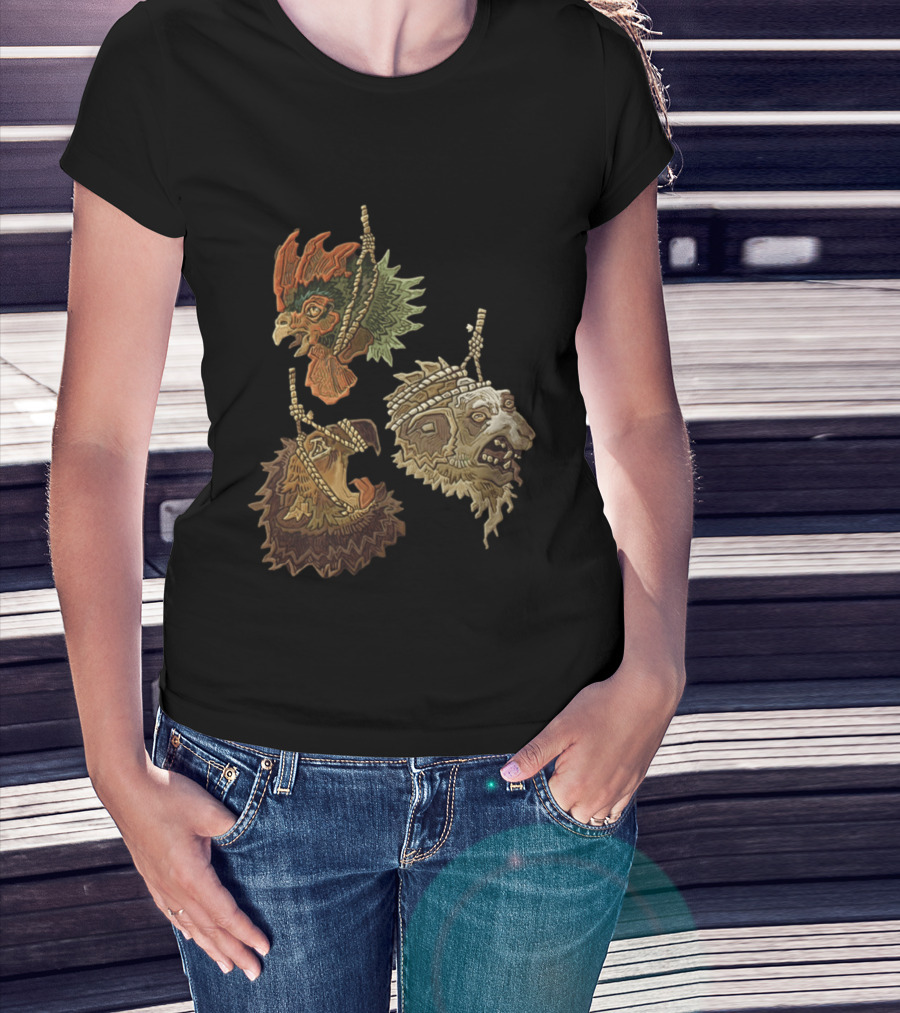 Three Severed Animal Heads With Nooses Vivid T-Shirt