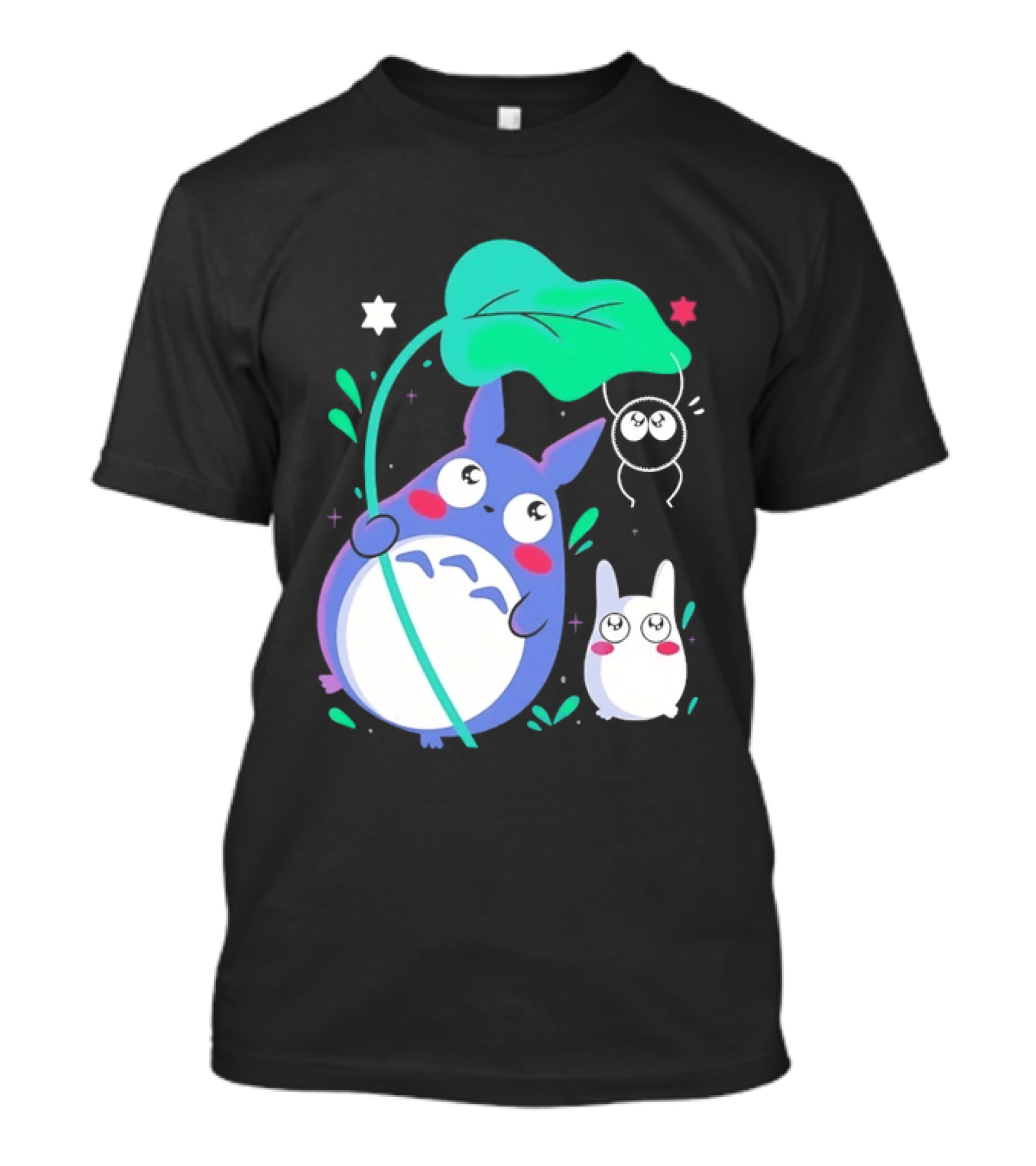 My Neighbor Totoro Soot Sprite Leaf Art Studio Ghibli Characters T-Shirt