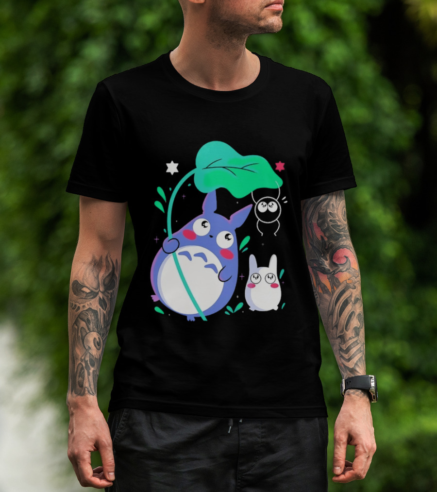 My Neighbor Totoro Soot Sprite Leaf Art Studio Ghibli Characters T-Shirt