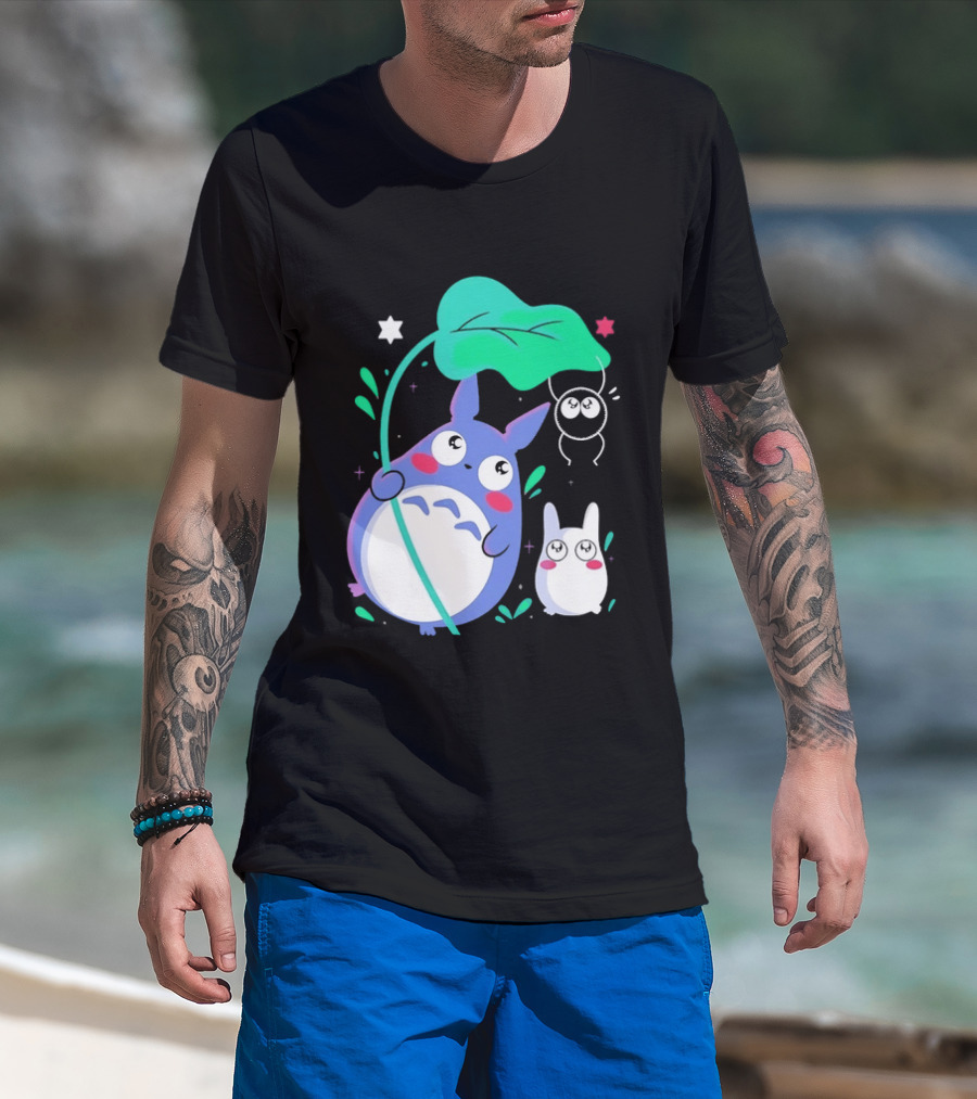My Neighbor Totoro Soot Sprite Leaf Art Studio Ghibli Characters T-Shirt