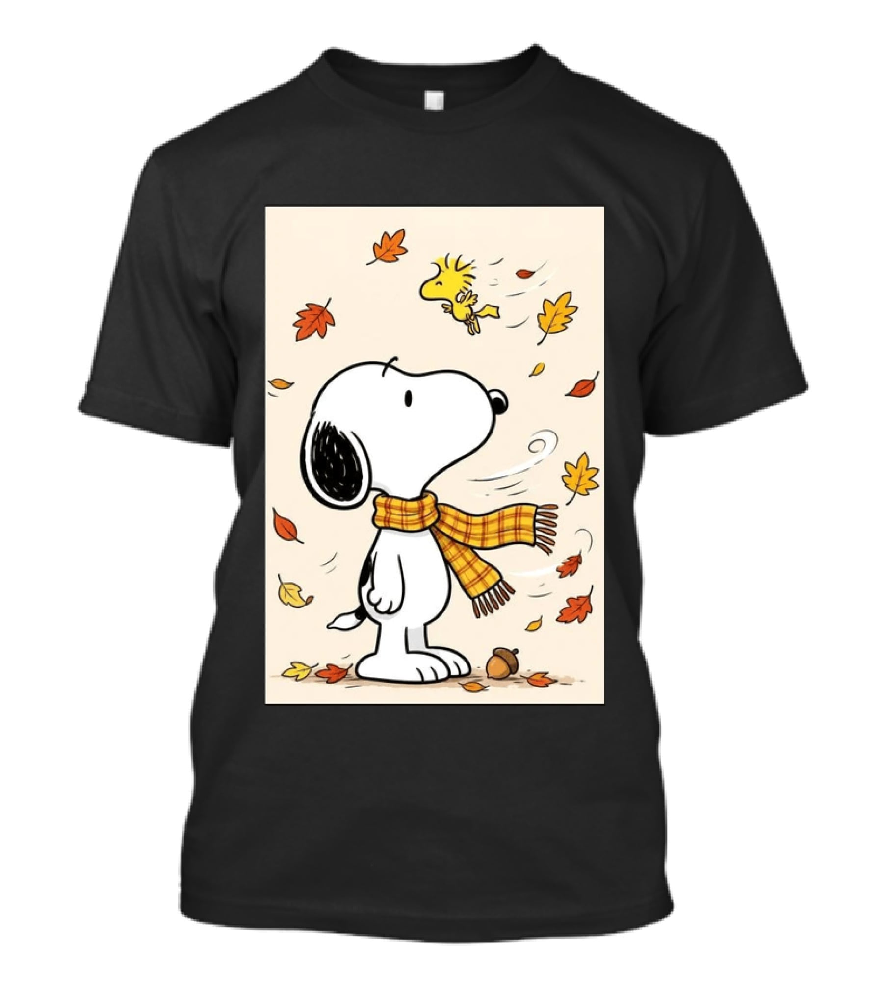 It's Officially Fall With Snoopy And Woodstock Celebrating Autumn Leaves T-Shirt